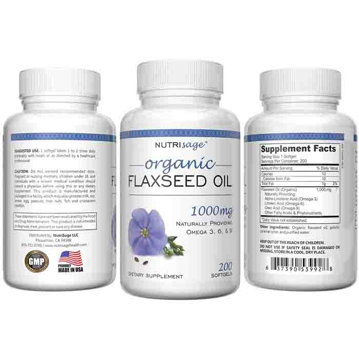 NutriSage: Premium Organic Flaxseed Oil Softgels